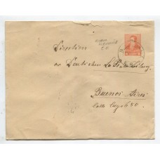 ARGENTINA ENTERO POSTAL GJ SOB-33 SOBRE CIRCULADO CON MATASELLO NUEVA ALEMANIA ENTRE RIOS